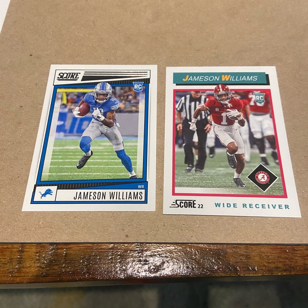 Jameson Williams 2022 Score football rookie card lot